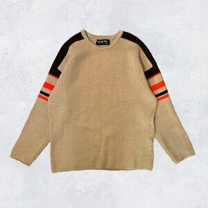 Vintage Demetre Pure Virgin Wool Knit Ski Outdoor Sweater Mens Sz XL Striped USA